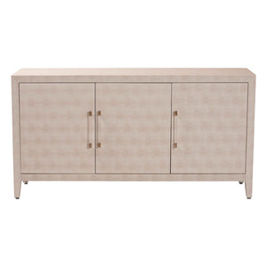 Baxton Studio Baxton Studio Nira Faux Shagreen Sideboard - Chic 3-Door Buffet Cabinet for Modern Dining & Living Spaces JY24B283-Beige Faux Shagreen-Cabinet