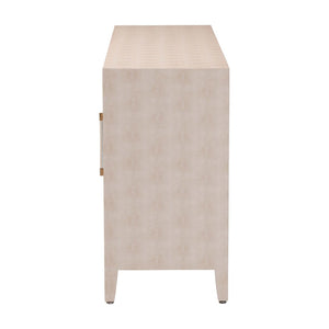 Baxton Studio Baxton Studio Nira Faux Shagreen Sideboard - Chic 3-Door Buffet Cabinet for Modern Dining & Living Spaces JY24B283-Beige Faux Shagreen-Cabinet