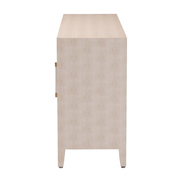 Baxton Studio Baxton Studio Nira Faux Shagreen Sideboard - Chic 3-Door Buffet Cabinet for Modern Dining & Living Spaces JY24B283-Beige Faux Shagreen-Cabinet