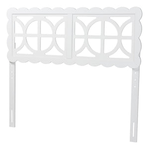 Baxton Studio Baxton Studio Nansen Wood Headboard - Coastal Modern Design with Adjustable Height & Scalloped Frame Full, White MG9811-1-White-HB-Full