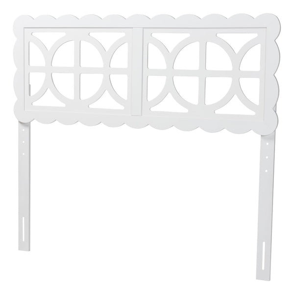 Baxton Studio Baxton Studio Nansen Wood Headboard - Coastal Modern Design with Adjustable Height & Scalloped Frame Full, White MG9811-1-White-HB-Full