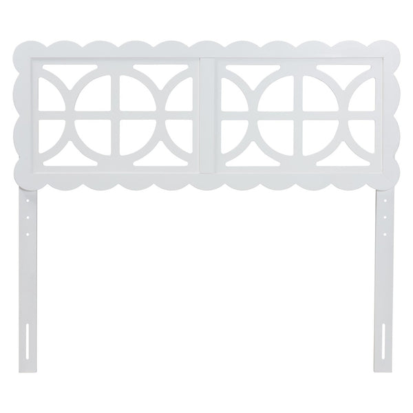 Baxton Studio Baxton Studio Nansen Wood Headboard - Coastal Modern Design with Adjustable Height & Scalloped Frame Full, White MG9811-1-White-HB-Full