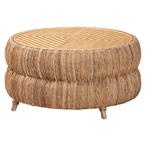 Baxton Studio bali Roma Rattan & Seagrass Coffee Table - Handcrafted Boho Accent with Unique Texture & Coastal Charm Roma-Rattan/Banana Weave-CT