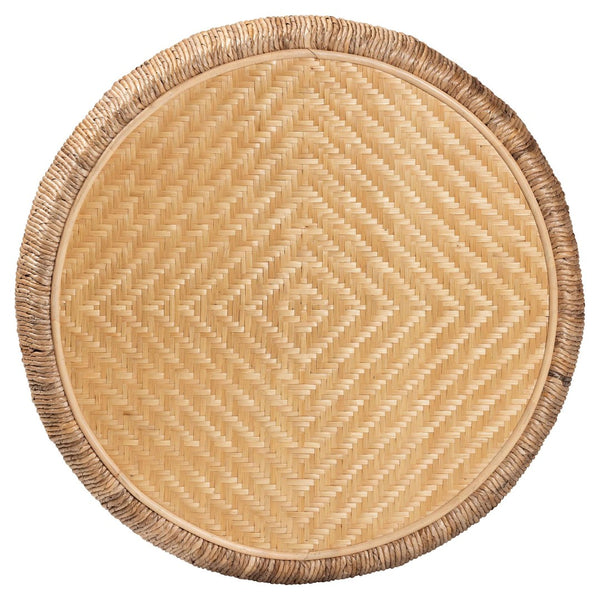 Baxton Studio bali Roma Rattan & Seagrass Coffee Table - Handcrafted Boho Accent with Unique Texture & Coastal Charm Roma-Rattan/Banana Weave-CT