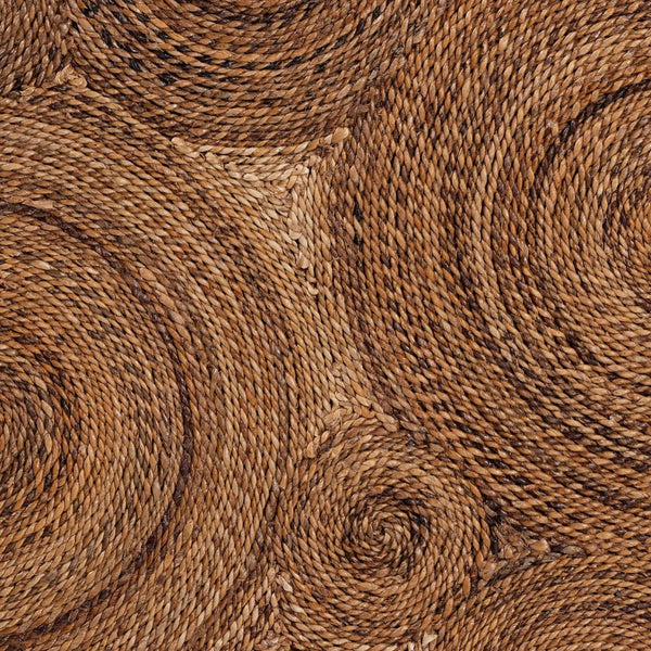 Baxton Studio bali Hosanna Handwoven Rattan Coffee Table - Coastal Bohemian Accent with Spiral Top for Living Rooms Horse-Round-Natural Wild-Rattan-CT