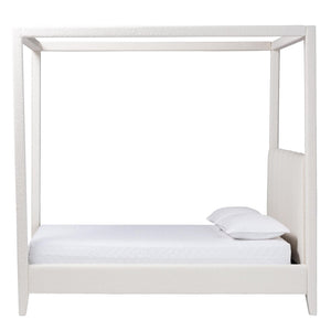 Baxton Studio Baxton Studio Aerona Canopy Bed - Plush Cream Boucle Upholstered Four-Poster with Tufted Headboard BBT61369-Canopy Cream-Queen