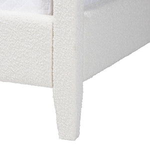 Baxton Studio Baxton Studio Aerona Canopy Bed - Plush Cream Boucle Upholstered Four-Poster with Tufted Headboard BBT61369-Canopy Cream-Queen