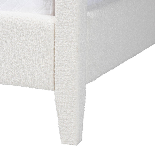 Baxton Studio Baxton Studio Aerona Canopy Bed - Plush Cream Boucle Upholstered Four-Poster with Tufted Headboard BBT61369-Canopy Cream-Queen