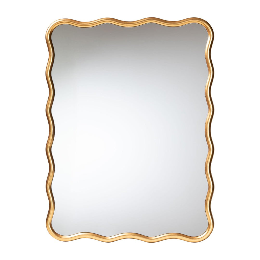 Baxton Studio Baxton Studio Cassara Gold Scalloped Mirror – Elegant Accent for Living Room, Bedroom & Entryway RXW-10997-Wall Mirror