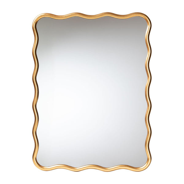 Baxton Studio Baxton Studio Cassara Gold Scalloped Mirror – Elegant Accent for Living Room, Bedroom & Entryway RXW-10997-Wall Mirror