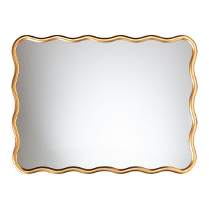 Baxton Studio Baxton Studio Cassara Gold Scalloped Mirror – Elegant Accent for Living Room, Bedroom & Entryway RXW-10997-Wall Mirror