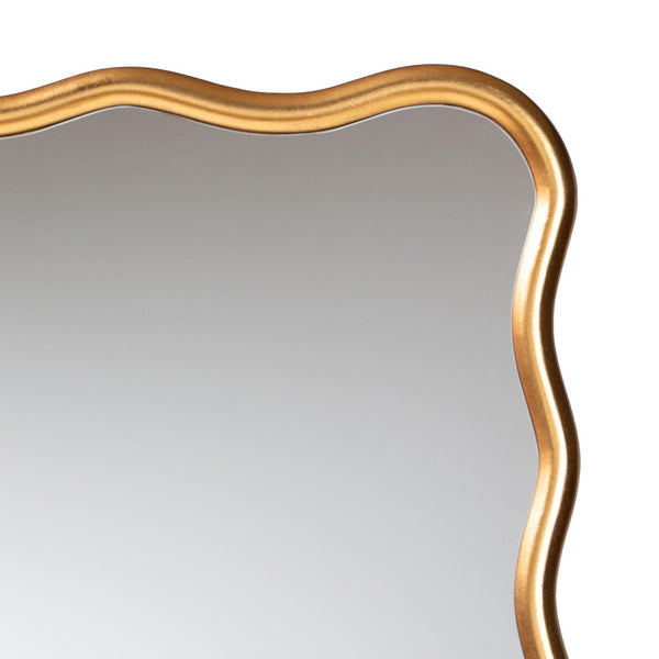 Baxton Studio Baxton Studio Cassara Gold Scalloped Mirror – Elegant Accent for Living Room, Bedroom & Entryway RXW-10997-Wall Mirror