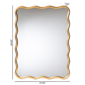 Baxton Studio Baxton Studio Cassara Gold Scalloped Mirror – Elegant Accent for Living Room, Bedroom & Entryway RXW-10997-Wall Mirror
