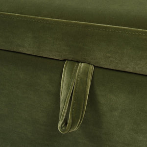 English Elm Jennifer Taylor Home - Knox 35" Square Storage Ottoman in Olive Green Performance Velvet — Benchmade, Flip-Top Storage, Durable Kiln-Dried Frame B2719P238423