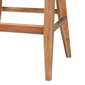 Baxton Studio bali Ridley Seagrass Bar Stool - Elegant Mahogany Frame with Cushioned Seat for Coastal Comfort MD-39835 Ridley-White Wash-Cushion-BS