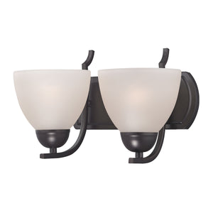 Kingston 2-Light Vanity Light in Oil Rubbed Bronze with White Glass 1452BB/10 Thomas