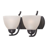 Thomas Kingston 2-Light Vanity Light in Oil Rubbed Bronze with White Glass