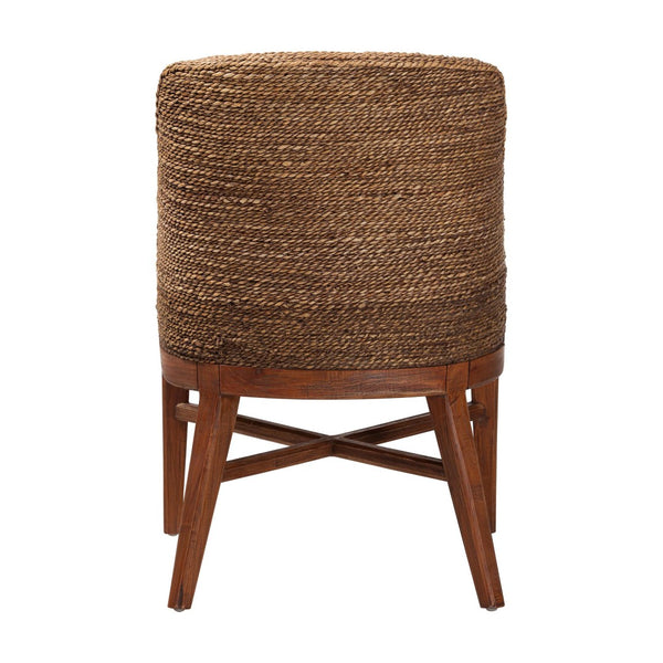 Baxton Studio bali Bali Jasper Seagrass Dining Chair - Handwoven Coastal Accent with Mahogany Frame & Cushioned Seat MD-39836 Jasper-Brown Wash-Cushion-DC