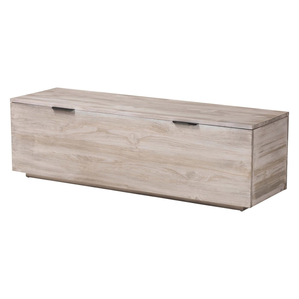 Baxton Studio bali Alvaro Wood Storage Trunk - Modern Farmhouse Blanket Chest & Versatile Seating for Home Decor Alvaro-White Wash-Wooden-Bench-Boxed