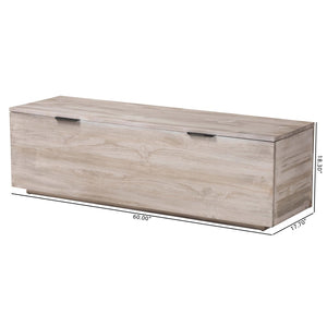Baxton Studio bali Alvaro Wood Storage Trunk - Modern Farmhouse Blanket Chest & Versatile Seating for Home Decor Alvaro-White Wash-Wooden-Bench-Boxed