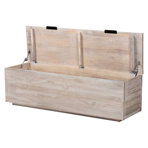 Baxton Studio bali Alvaro Wood Storage Trunk - Modern Farmhouse Blanket Chest & Versatile Seating for Home Decor Alvaro-White Wash-Wooden-Bench-Boxed