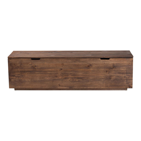 Baxton Studio bali Alfonso Wood Storage Trunk - Rustic Lift-Top Blanket Chest & Bench for Modern Farmhouse Homes Alfonso-Brown-Wooden-Bench-Boxed