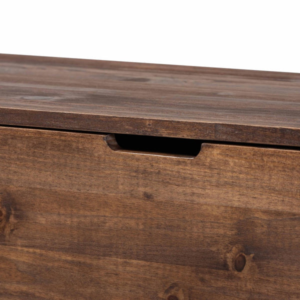 Baxton Studio bali Alfonso Wood Storage Trunk - Rustic Lift-Top Blanket Chest & Bench for Modern Farmhouse Homes Alfonso-Brown-Wooden-Bench-Boxed