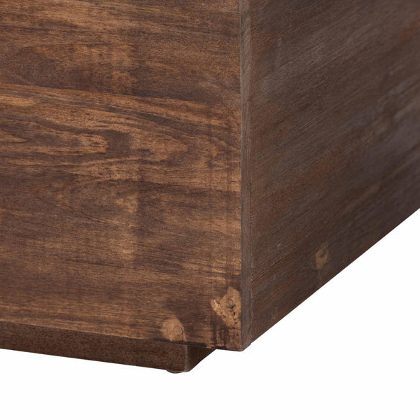 Baxton Studio bali Alfonso Wood Storage Trunk - Rustic Lift-Top Blanket Chest & Bench for Modern Farmhouse Homes Alfonso-Brown-Wooden-Bench-Boxed