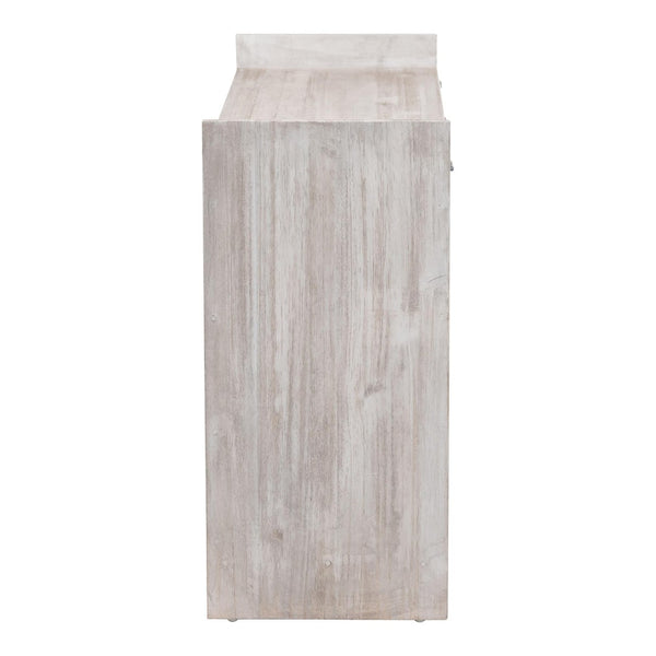 Baxton Studio bali Amado Wood Storage Trunk - Vintage Boho Style with Carved Front, Whitewashed Pine & Hidden Storage Amado-White Wash-Wooden-Bench-Boxed