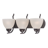 Thomas Kingston 3-Light Vanity Light in Oil Rubbed Bronze with White Glass