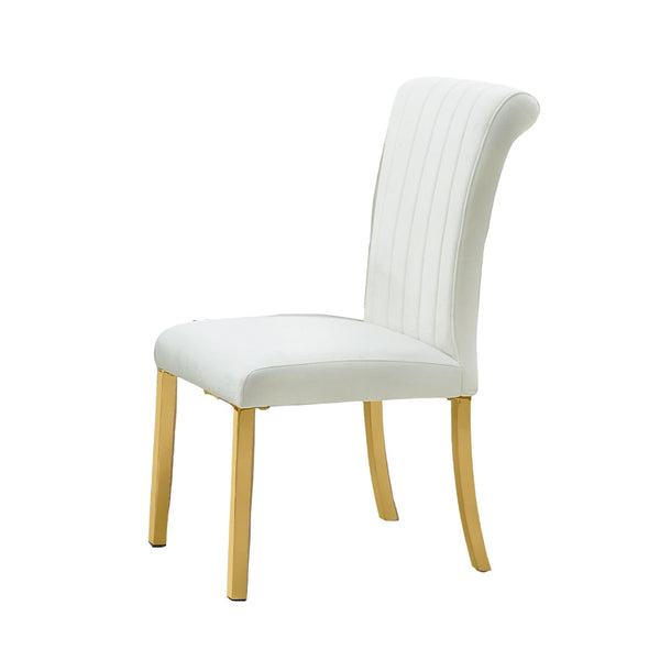 English Elm Contemporary Northall Arm Chair with Sleek Upholstery and Minimalist Profile for Modern Dining Spaces Gold,White 26 L x 19 W x 17 H B2741P404862