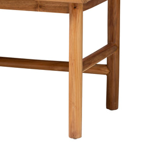 Baxton Studio Bali Augusto Teak Wood Cabinet - 2-Door Woven Rattan Organizer, Sculptural Boho Storage For Home Augusto-Wood/Webbing-Cabinet-KD-Box