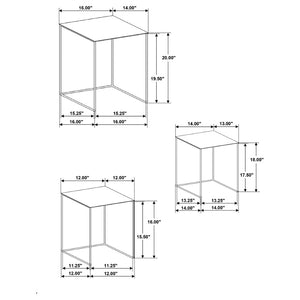 English Elm Vestal Iron Nesting Table Set of Three Powder Coated Grey Industrial Living Room Accent B062P441486