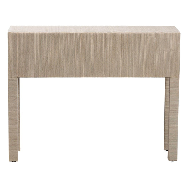 Baxton Studio bali Noah Grasscloth Console Table - Chic 2-Drawer Entryway Accent with Gold Ring Pulls, Beige Finish Noah 2 DW-Beige-Grasscloth-Console Table