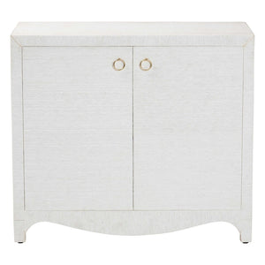Baxton Studio bali Ximena Handwoven Grasscloth Storage Cabinet - Chic 2-Door Accent Piece with Gold Pulls for Any Space Ximena-2 Door-White-Cabinet