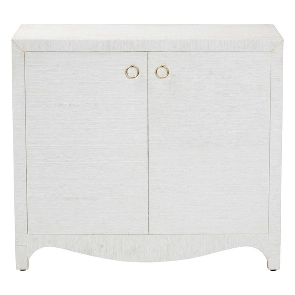 Baxton Studio bali Ximena Handwoven Grasscloth Storage Cabinet - Chic 2-Door Accent Piece with Gold Pulls for Any Space Ximena-2 Door-White-Cabinet