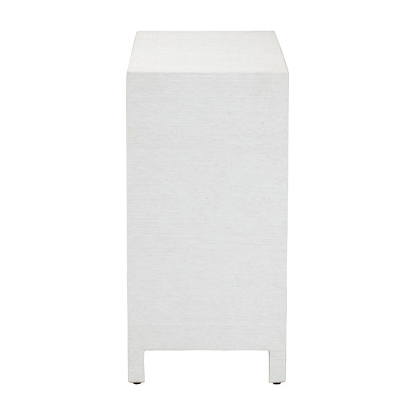 Baxton Studio bali Ximena Handwoven Grasscloth Storage Cabinet - Chic 2-Door Accent Piece with Gold Pulls for Any Space Ximena-2 Door-White-Cabinet