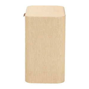 Baxton Studio bali Beauford Grasscloth Nightstand - Handwoven 1-Drawer Table with Open Shelf, Gold Handle Accent Beauford-Light Brown-Rounded Edge-NS