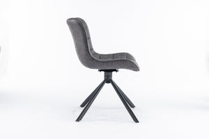 English Elm Mid-Century Modern Swivel Dining Chair Set Of 2 - Adjustable Height, Tufted Faux Leather Accent Chairs T3903P405995