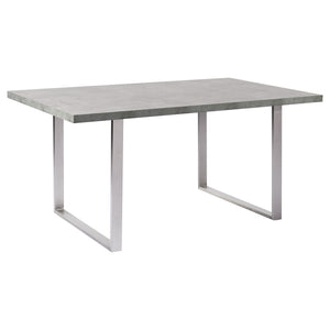 English Elm Orelis Cement Gray Dining Table with Laminate Top & Brushed Stainless Steel Base — Seats 6, Easy Care B2736S00008