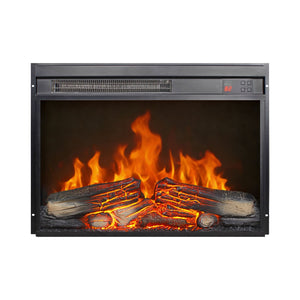 English Elm 23 Inch Electric Fireplace Insert Ultra Thin Led Log Flame Heater with Remote Timer W1769P345281
