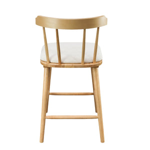 English Elm Christopher Knight Home® - Olivia Set Of 4 Windsor-Style Indoor Wooden Counter Stools With Beige Upholstery For Cozy Charm N775P346246N-S4