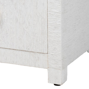 Baxton Studio bali Xavier Grasscloth Tall Storage Cabinet - Coastal Bohemian Tower with Open Shelves & Drawers Xavier-White-2 Drawer-Cabinet