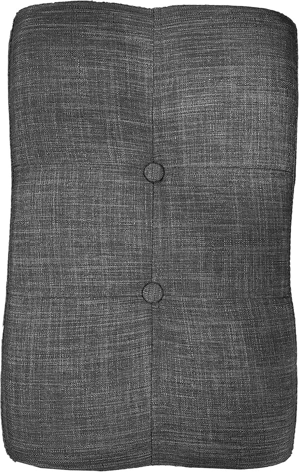 English Elm Transitional 3-Piece Counter Bar Dining Set with Weathered Gray Wood, Tufted Beige Stools, USB Ports Charcoal Black 63 L x 23 W x 5 H B011S01827