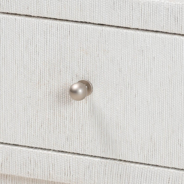 Baxton Studio bali Kai Grasscloth End Table - Handwoven 2-Drawer Nightstand with Open Shelf for Stylish Storage KAI-2 Drawer-White-End Table