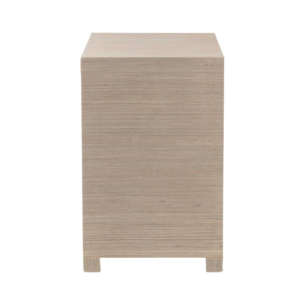 Baxton Studio bali Halen Natural Grasscloth Storage Cabinet - Elegant Two-Door Console with Gold Pulls, Coastal Charm Halen-Beige-Cabinet