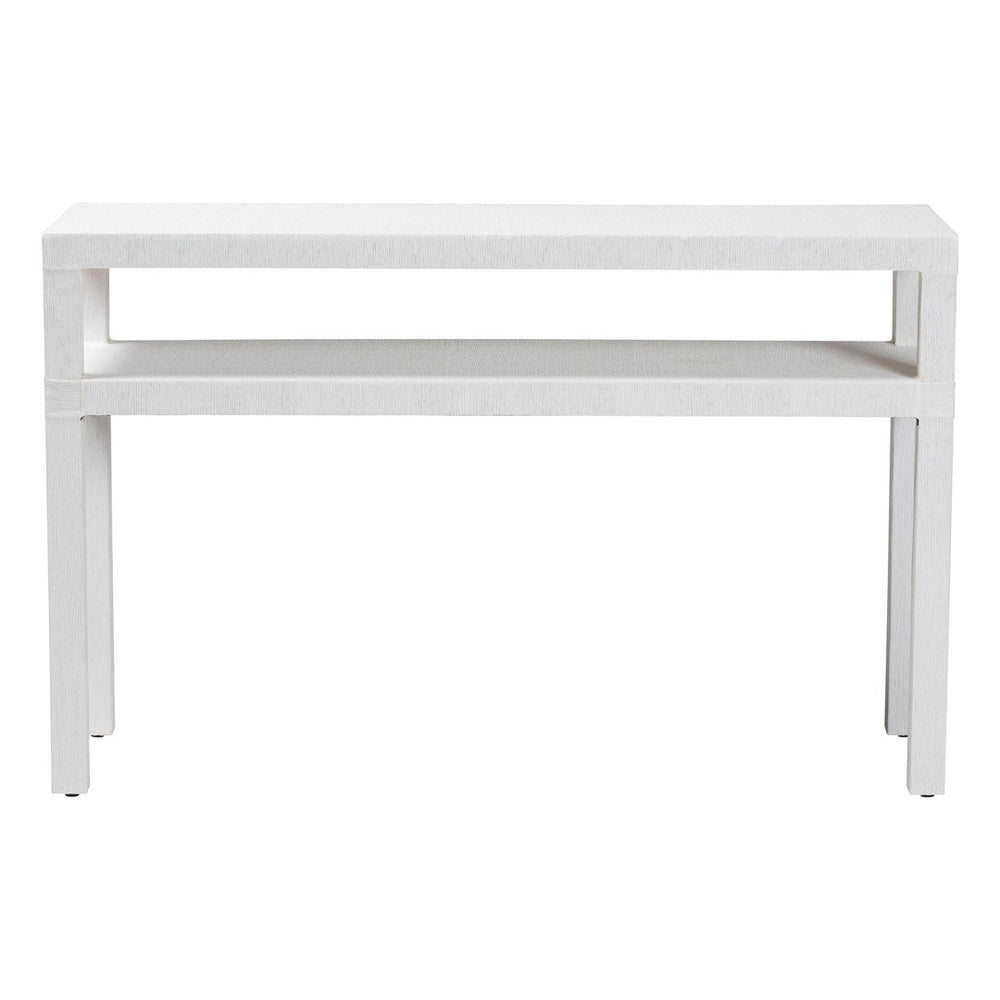 Baxton Studio bali Gale Natural Grasscloth Console Table – Stylish Two-Tier Entryway Table with Open Shelf Design Gale-White-Console Table