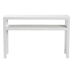 Baxton Studio bali Gale Natural Grasscloth Console Table – Stylish Two-Tier Entryway Table with Open Shelf Design Gale-White-Console Table