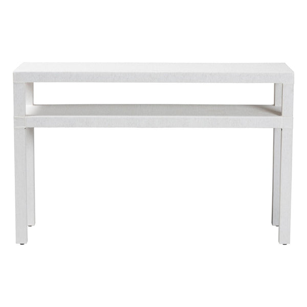 Baxton Studio bali Gale Natural Grasscloth Console Table – Stylish Two-Tier Entryway Table with Open Shelf Design Gale-White-Console Table