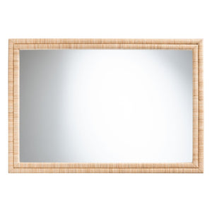 Baxton Studio bali Canan Grasscloth Wall Mirror - Handwoven Accent Piece for Bedroom, Entryway, or Living Room Decor Canan-Light Brown-Rectangular Woven-Mirror